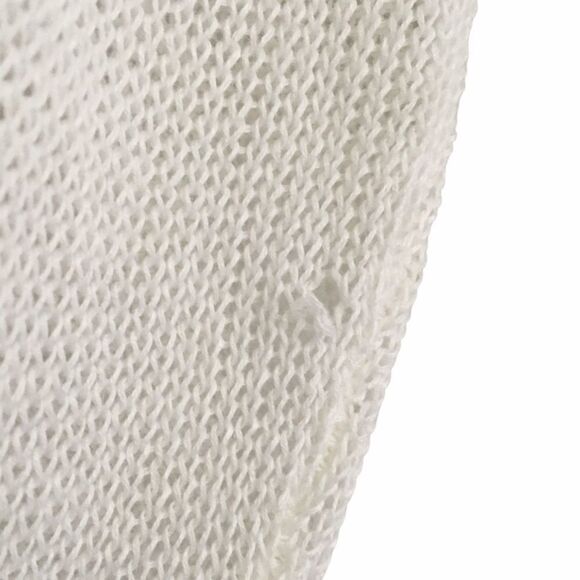 EILEEN FISHER Linen Knit V-Neck Button Front Cardigan Sweater White L - Picture 10 of 12